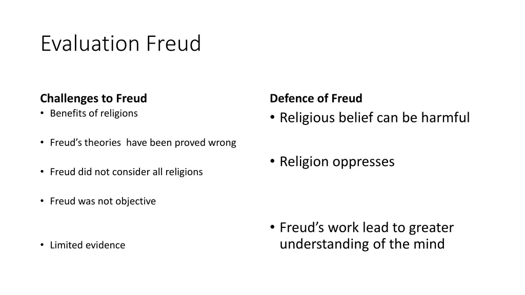 evaluation freud