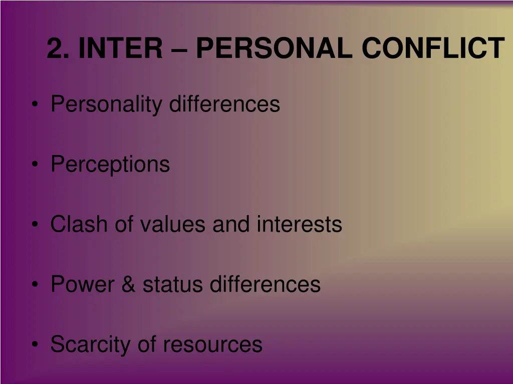 2 inter personal conflict