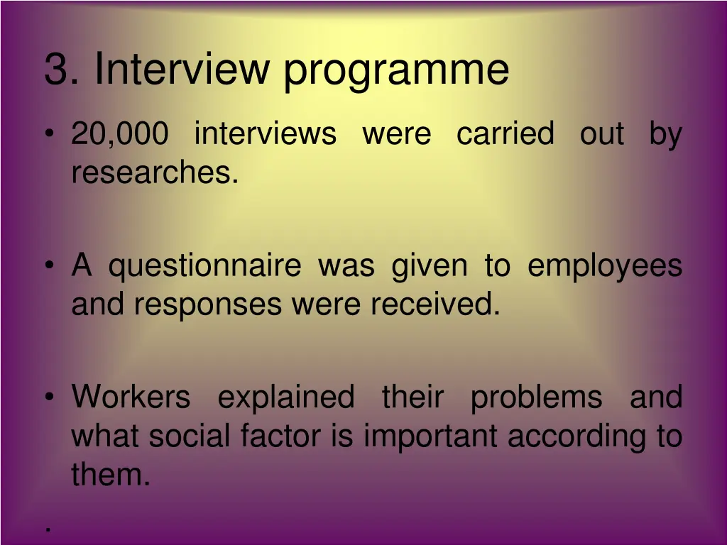 3 interview programme