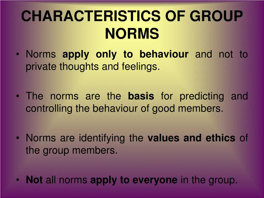 characteristics of group norms