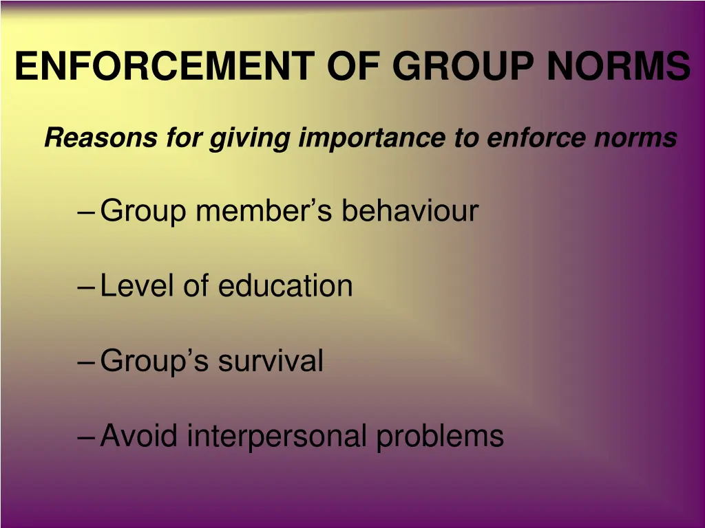 enforcement of group norms