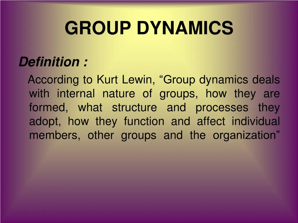 group dynamics