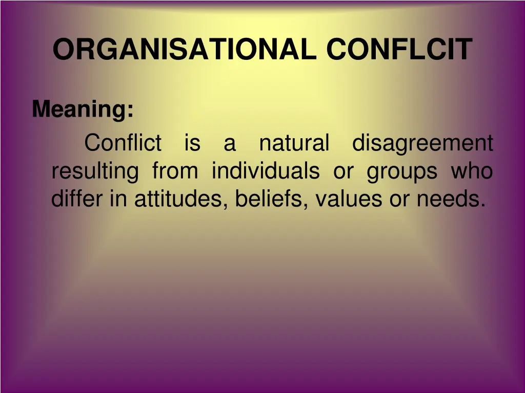 organisational conflcit