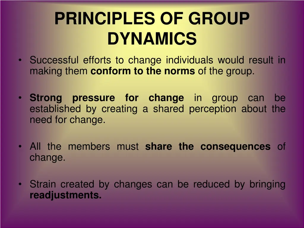 principles of group dynamics