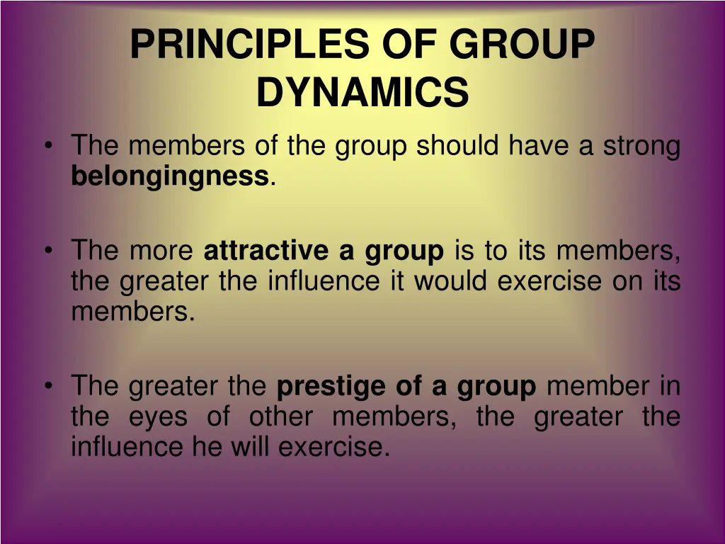 principles of group dynamics the members