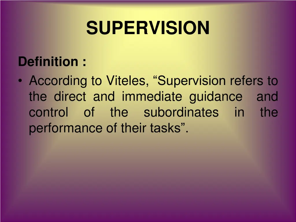supervision