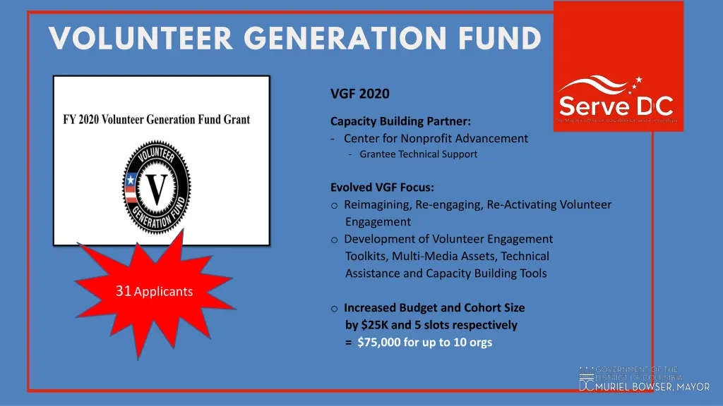 volunteer generation fund