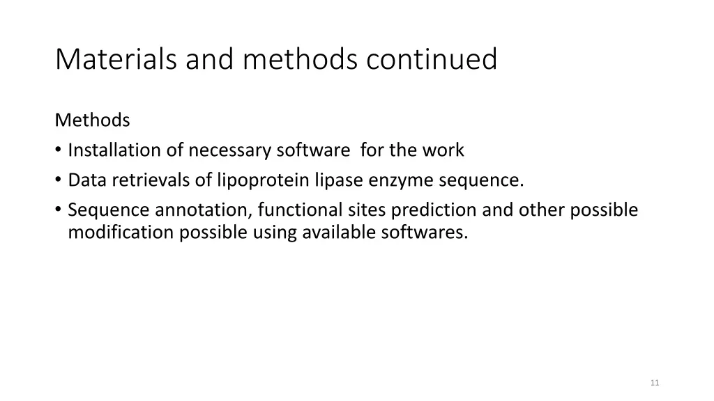 materials and methods continued