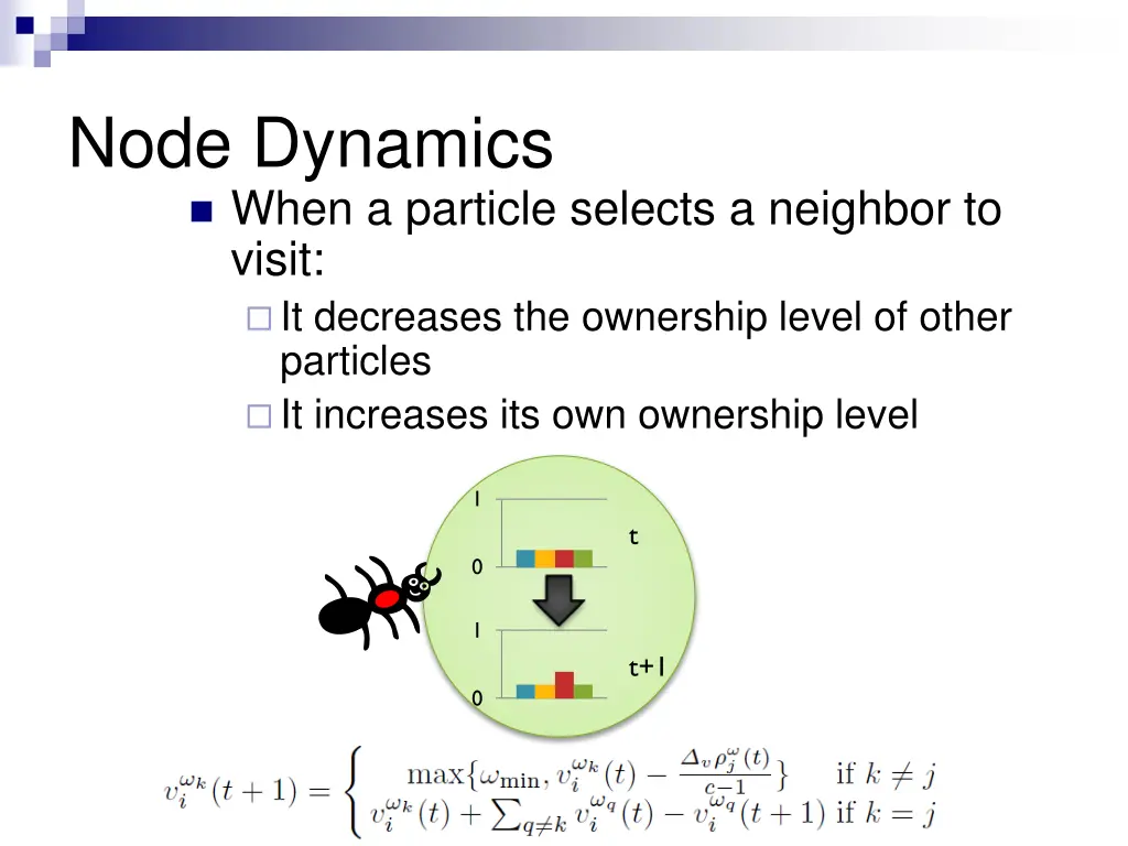 node dynamics when a particle selects a neighbor