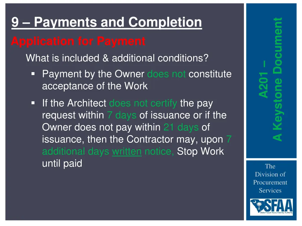 9 payments and completion 2