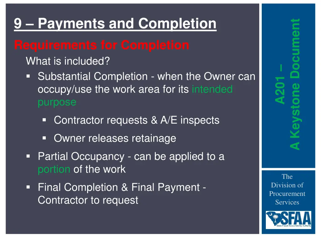 9 payments and completion 3