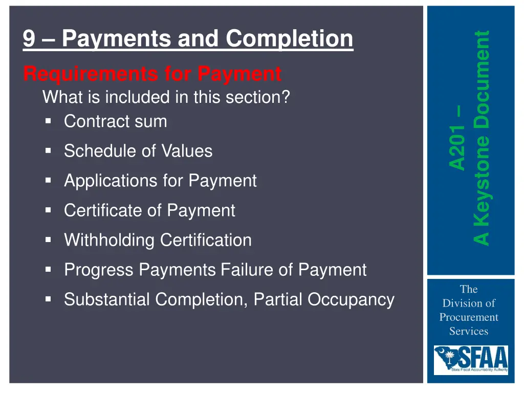 9 payments and completion