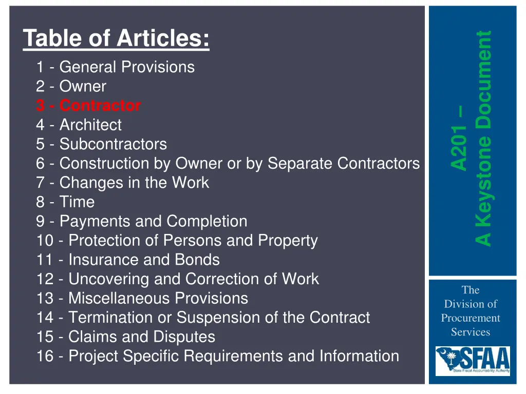 table of articles 2