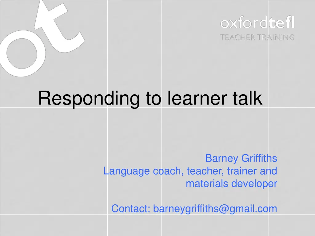 responding to learner talk
