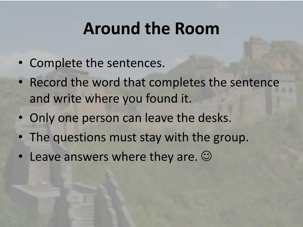 around the room