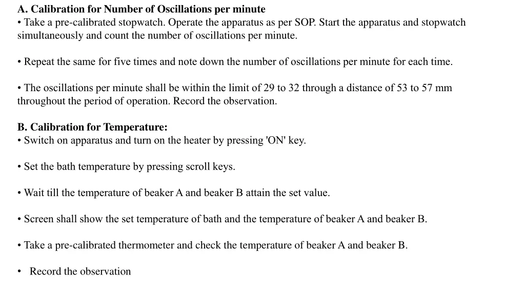 a calibration for number of oscillations