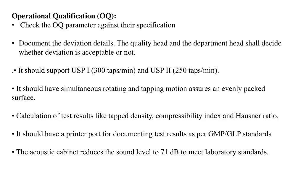 operational qualification oq check