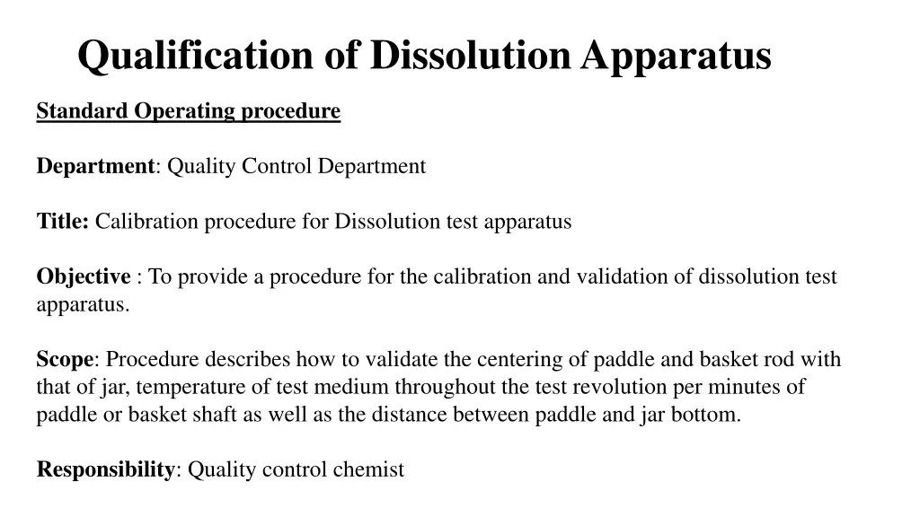 qualification of dissolution apparatus