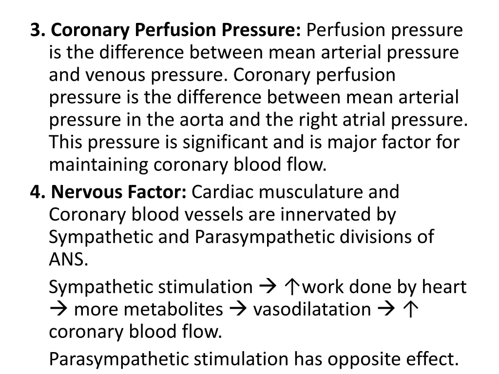 3 coronary perfusion pressure perfusion pressure