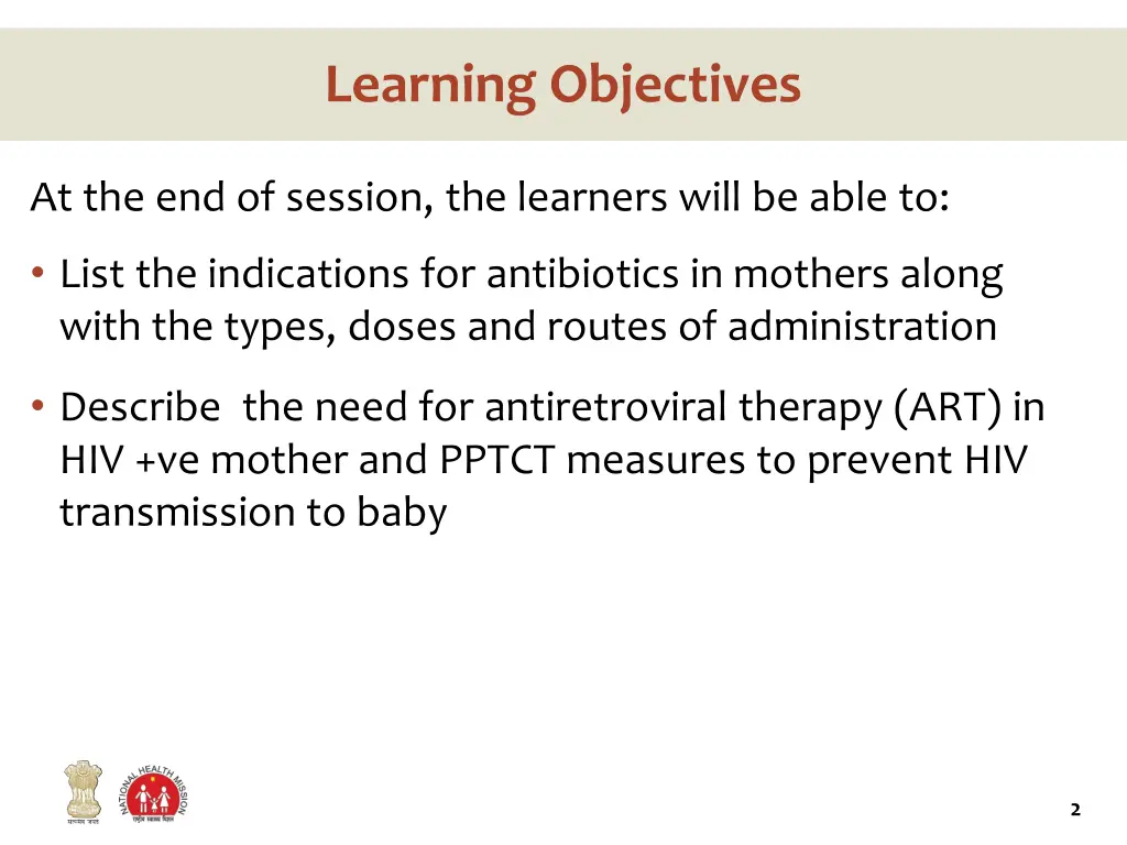 learning objectives