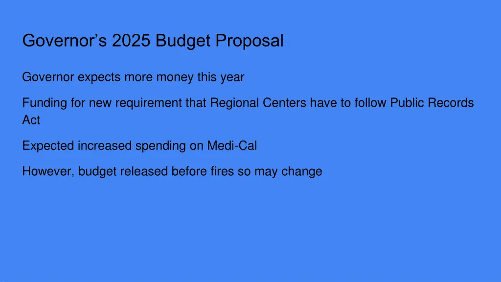 governor s 2025 budget proposal