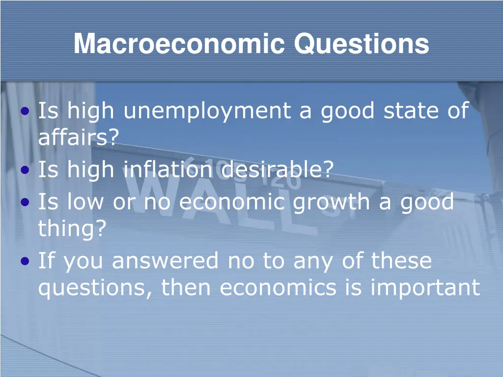 macroeconomic questions