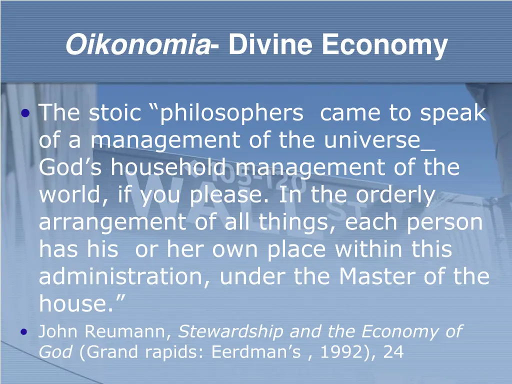 oikonomia divine economy