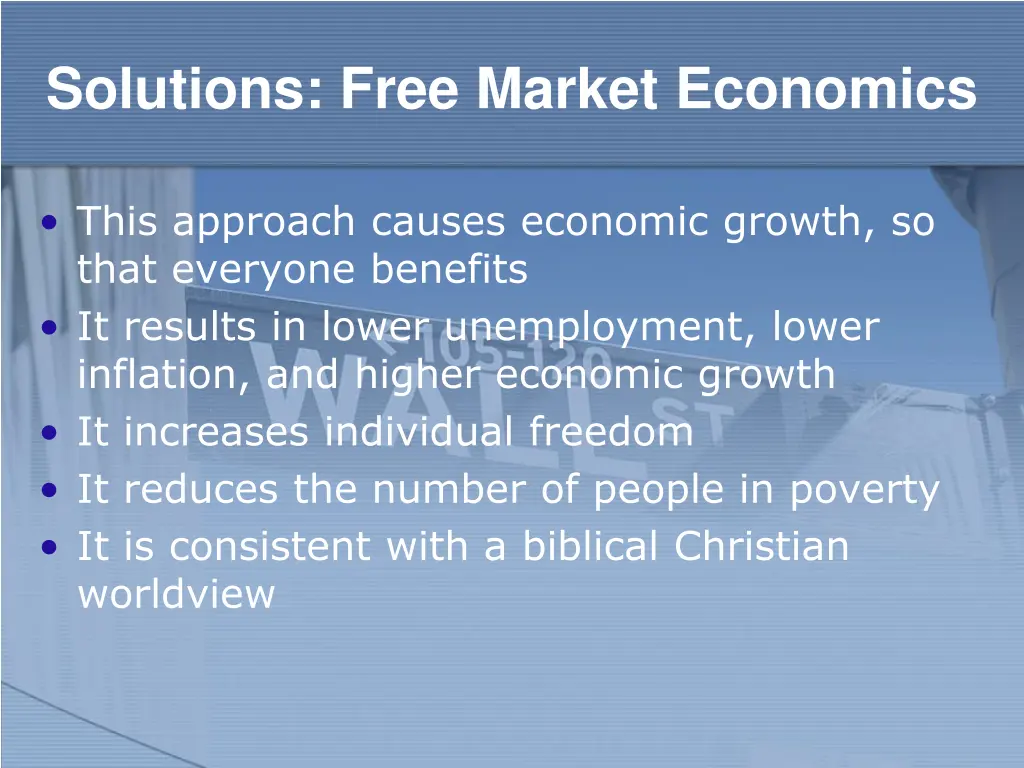 solutions free market economics