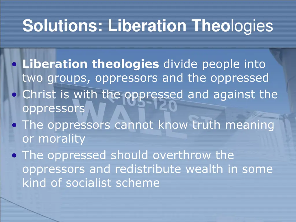 solutions liberation theo logies