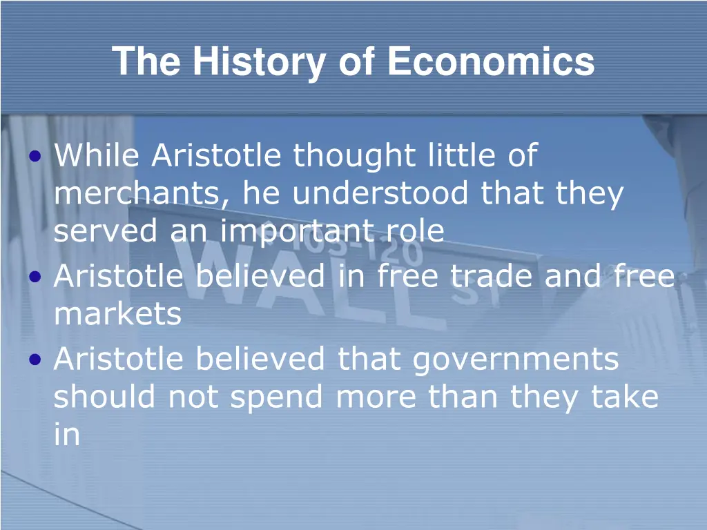 the history of economics 1