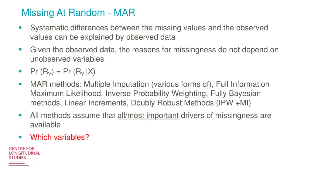 missing at random mar