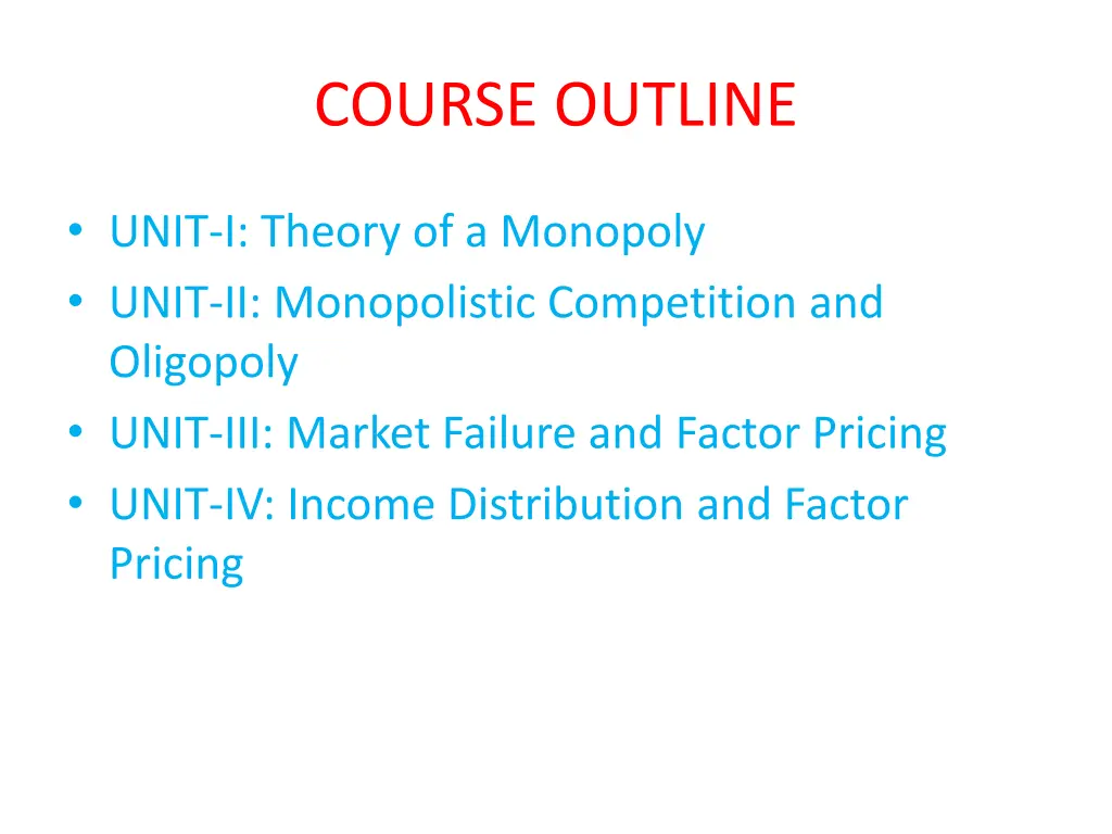 course outline