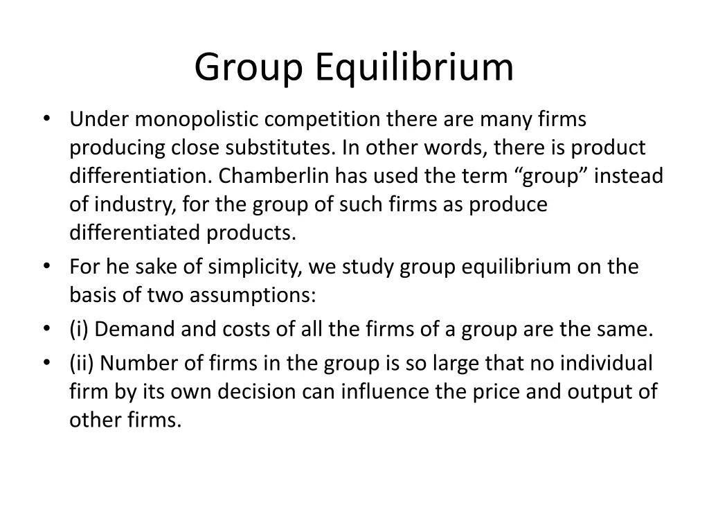 group equilibrium