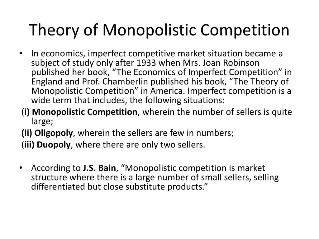 theory of monopolistic competition