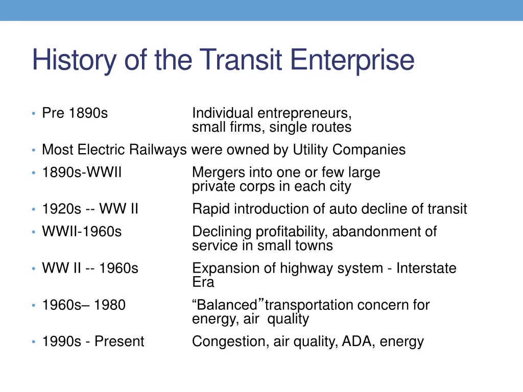 history of the transit enterprise