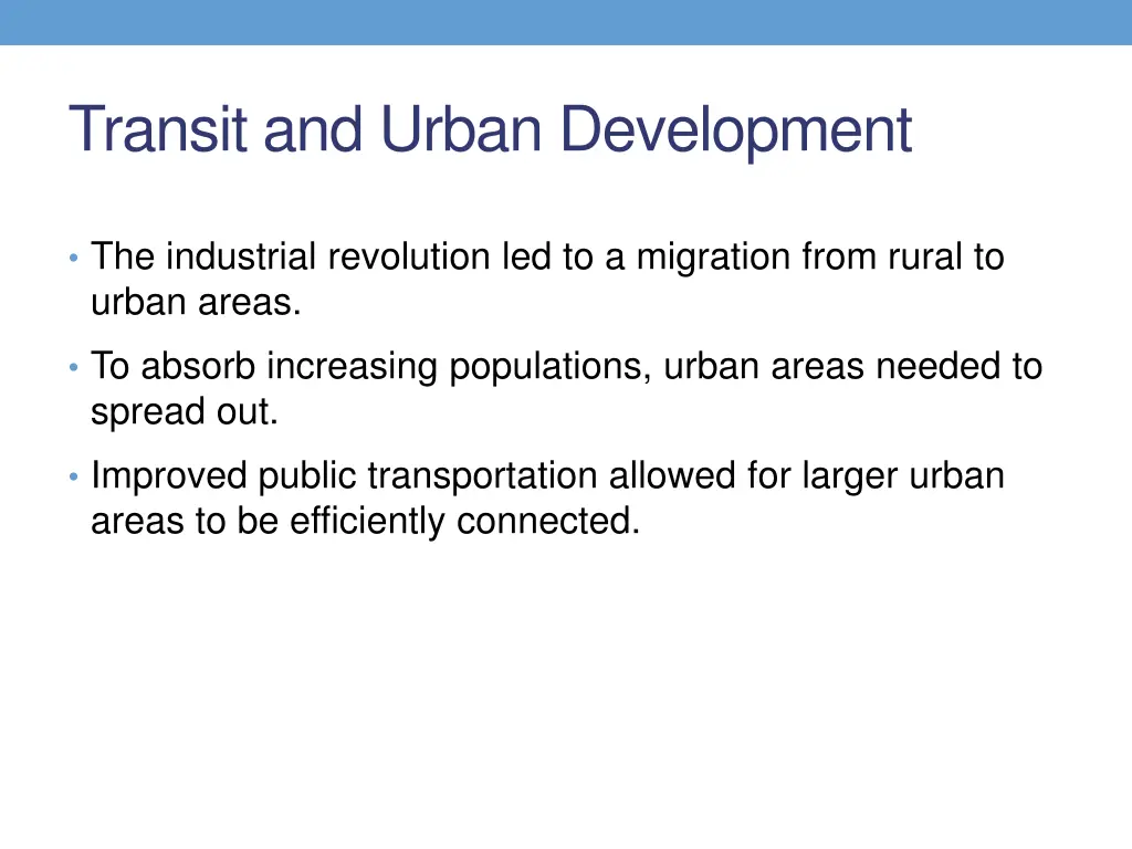 transit and urban development