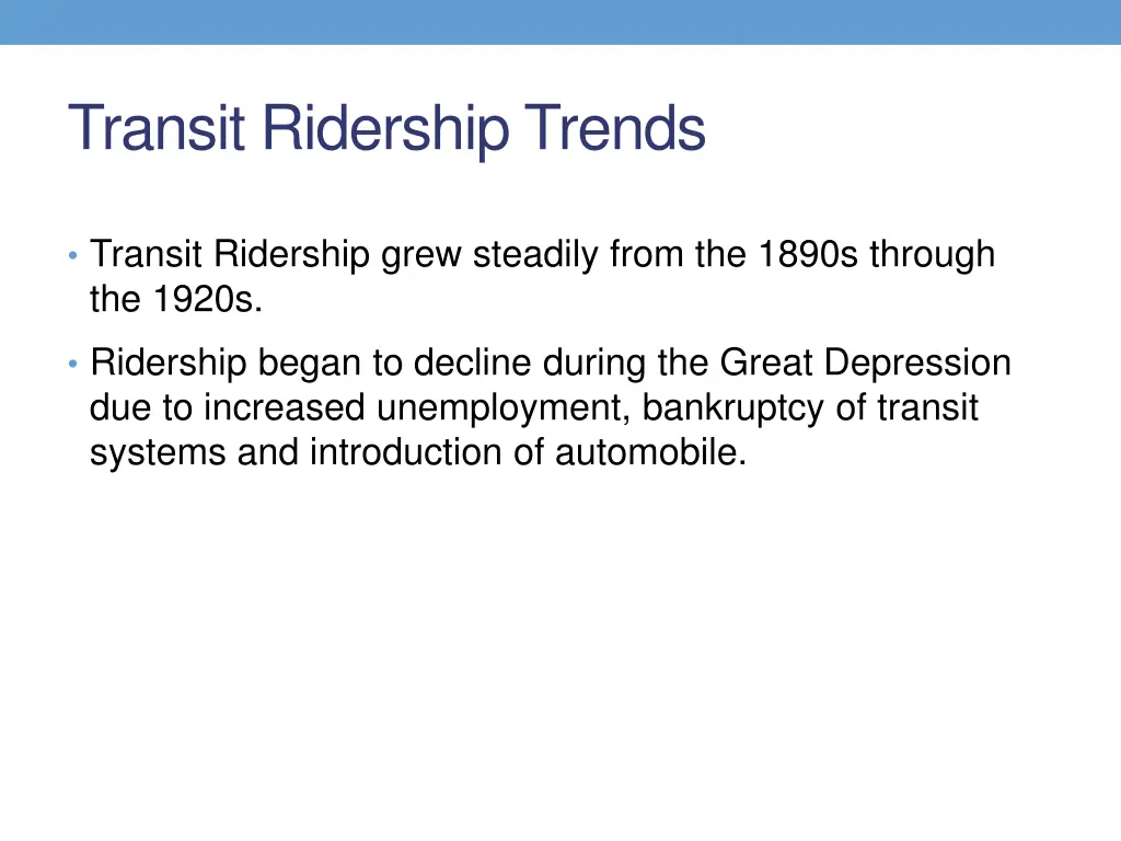 transit ridership trends