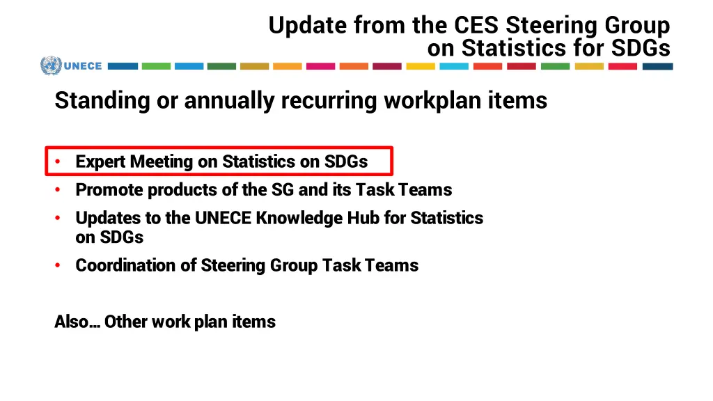 update from the ces steering group on statistics 1