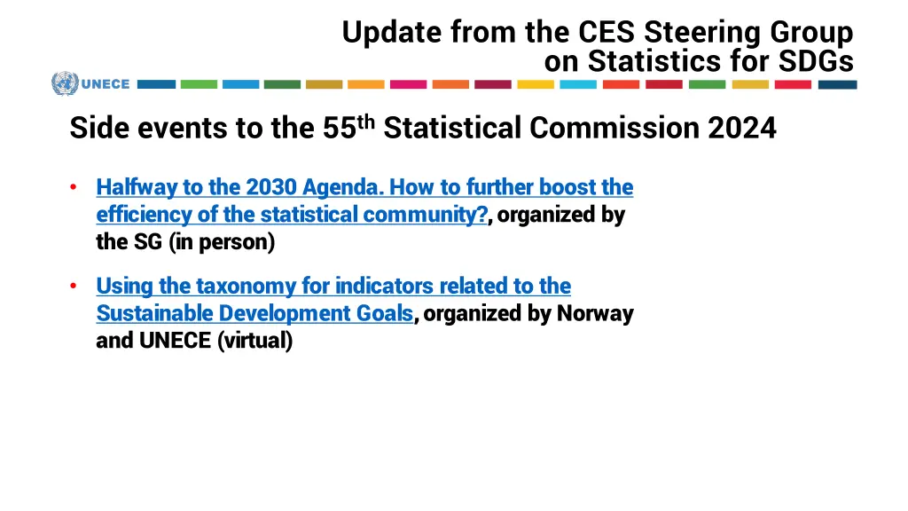 update from the ces steering group on statistics 2