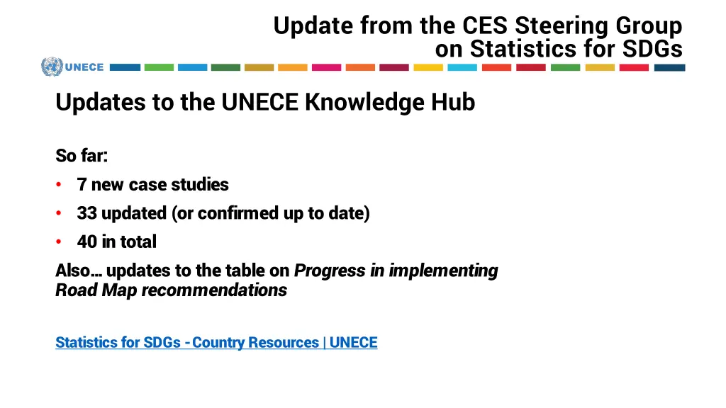 update from the ces steering group on statistics 4