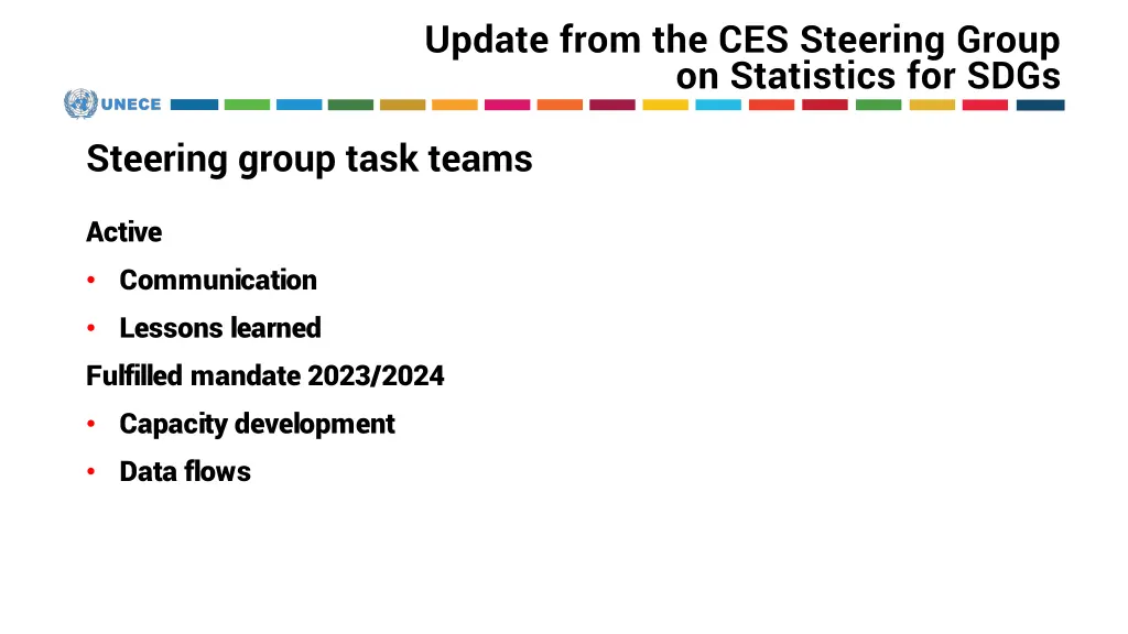 update from the ces steering group on statistics 5