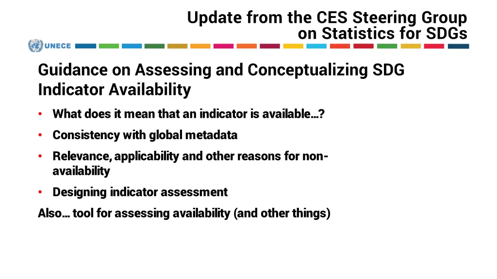 update from the ces steering group on statistics 6