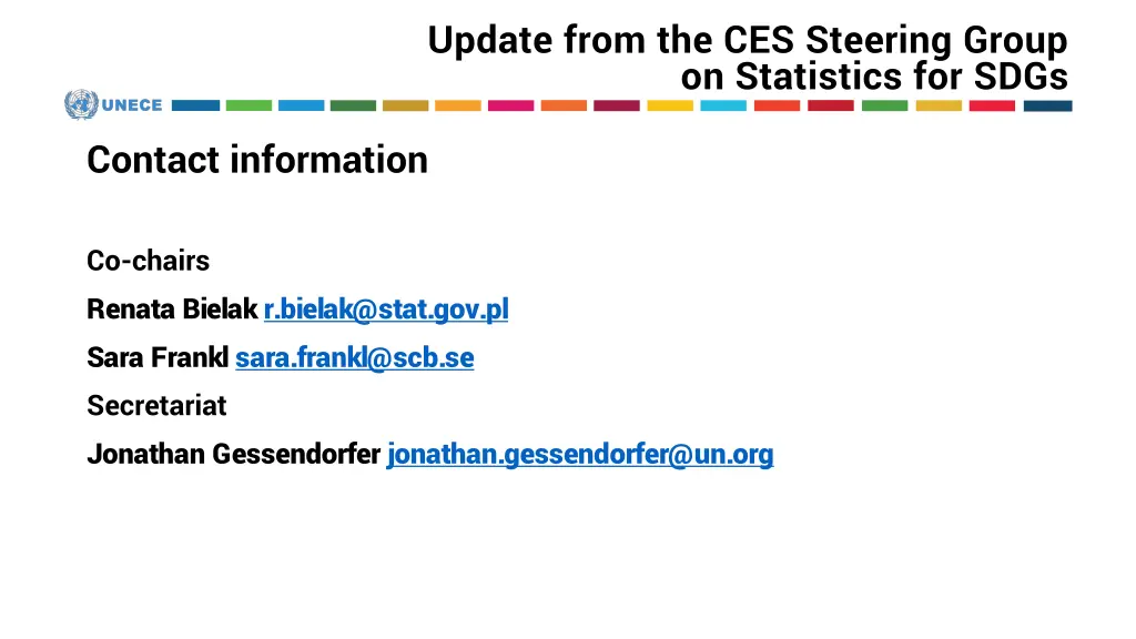 update from the ces steering group on statistics 7