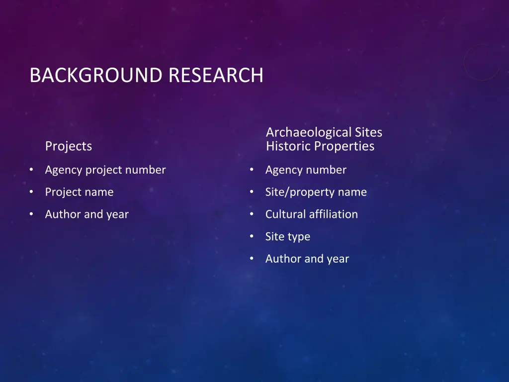 background research 1