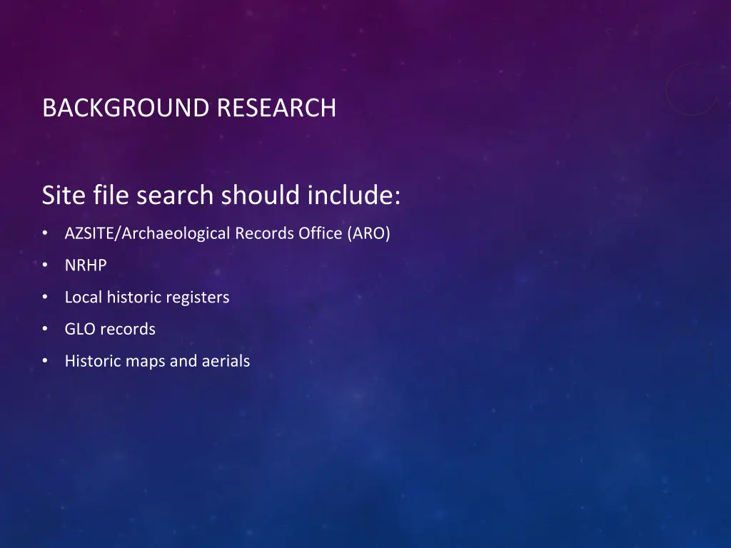 background research