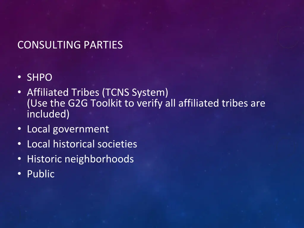 consulting parties