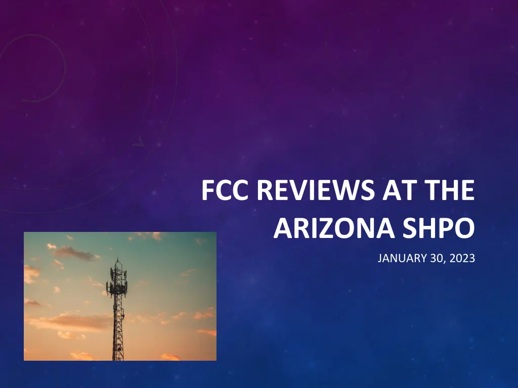 fcc reviews at the arizona shpo