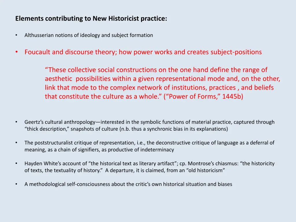 elements contributing to new historicist practice 1