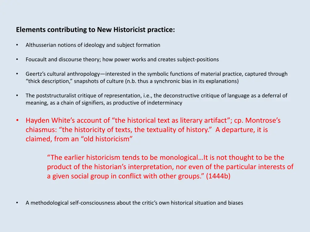 elements contributing to new historicist practice 4