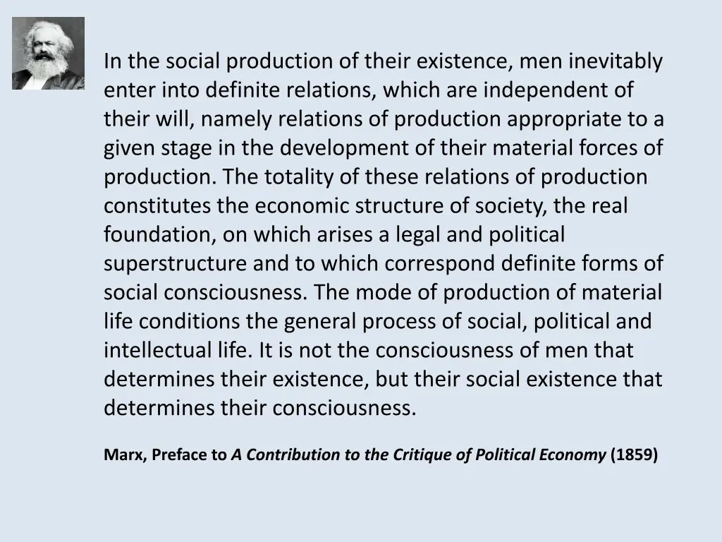 in the social production of their existence